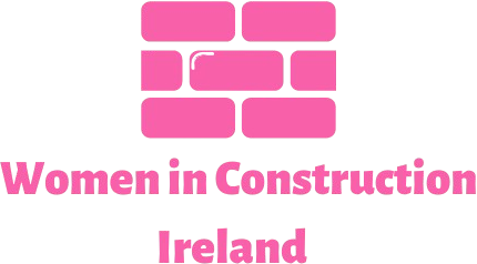 The logo for women in construction ireland is a pink brick wall.