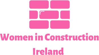 The logo for women in construction ireland is a pink brick wall.