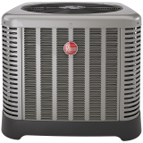 A rheem air conditioner is shown on a white background.