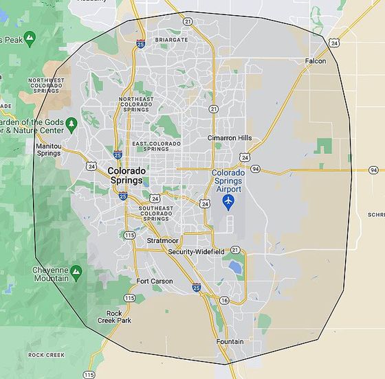 Colorado Springs Map 560w 