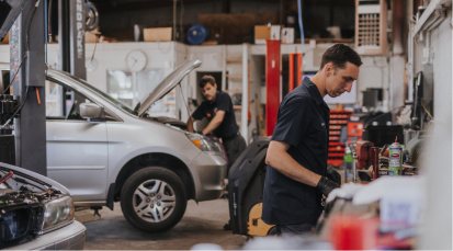 Technicians working in the garage | Andrew's Automotive Repair