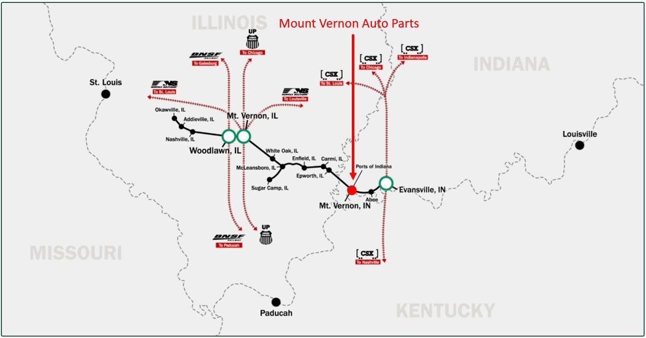 Mount Vernon Auto Parts Map — Mt Vernon, IN — Mt Vernon Auto Parts