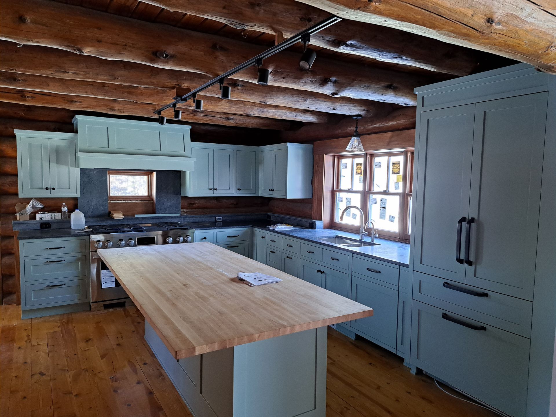 Olson Cabinets & Woodworking's professional installation of custom kitchen cabinetry in Victoria, MN.