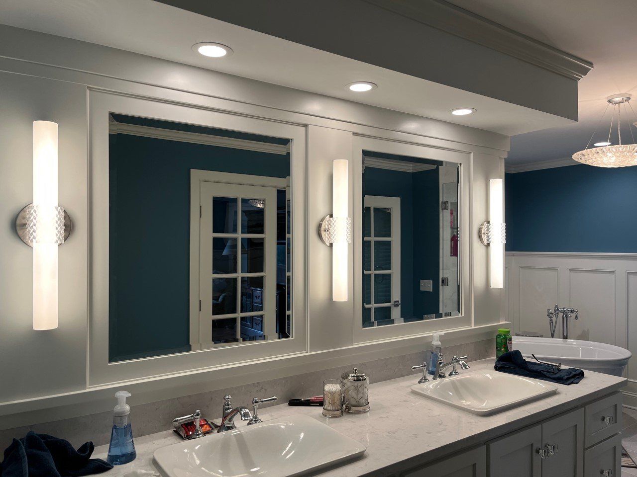 Custom bathroom cabinets designed and crafted by Olson Cabinets & Woodworking