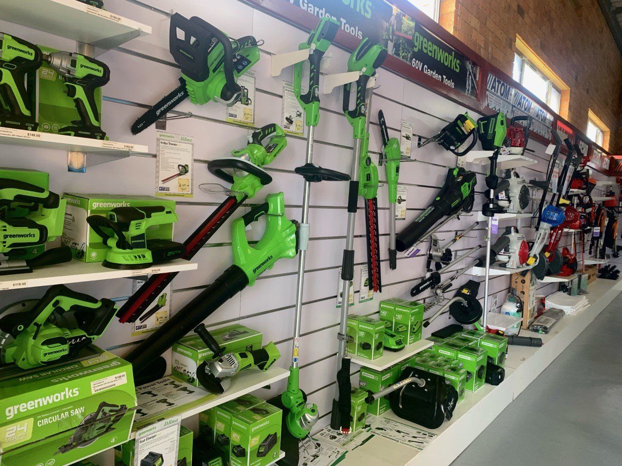 Shindaiwa Grass Cutting Device Display In Store — Great Lakes Mowers & Chainsaws In Tuncurry, NSW