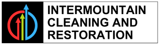 Logo for Intermountain Cleaning and Restoration featuring red, green, and blue arrows inside a circle on a black square.