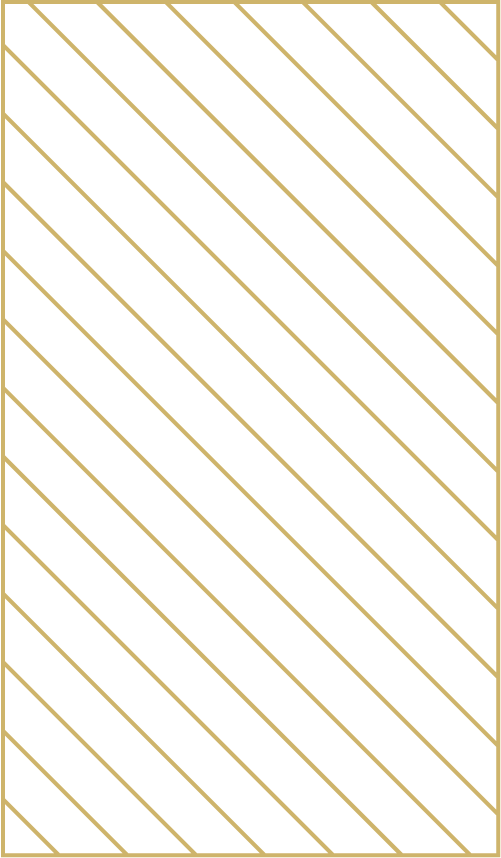 box with thin diagonal gold stripes