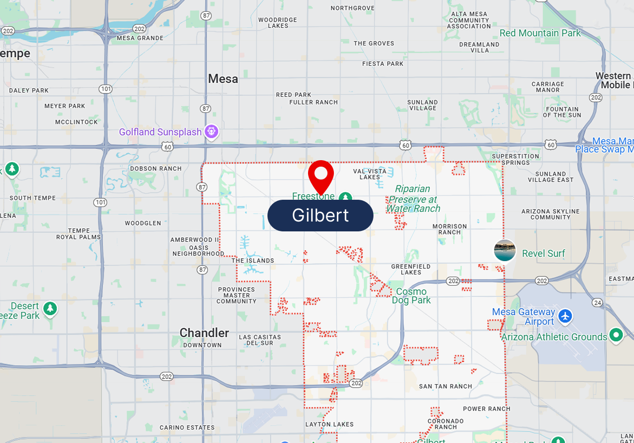 A map of alberta showing the location of gilbert