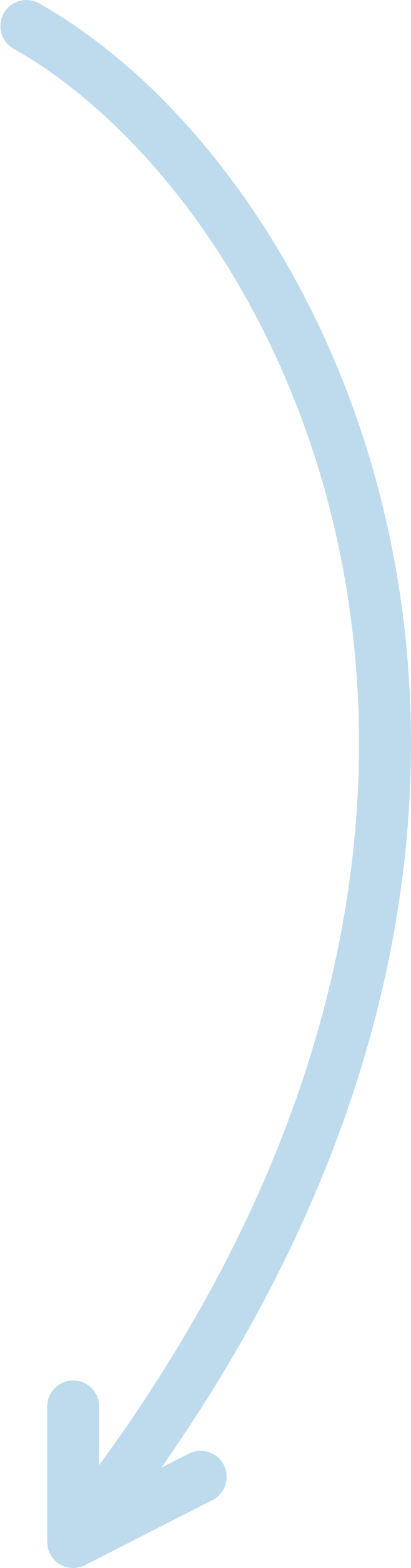 A blue arrow pointing to the right on a white background.