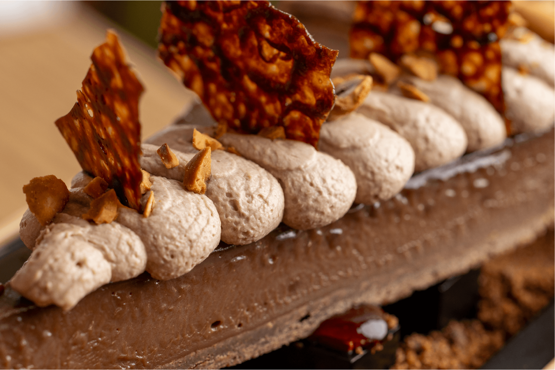 Green and brown olives on a branch with long, green leaves; close-up shot.