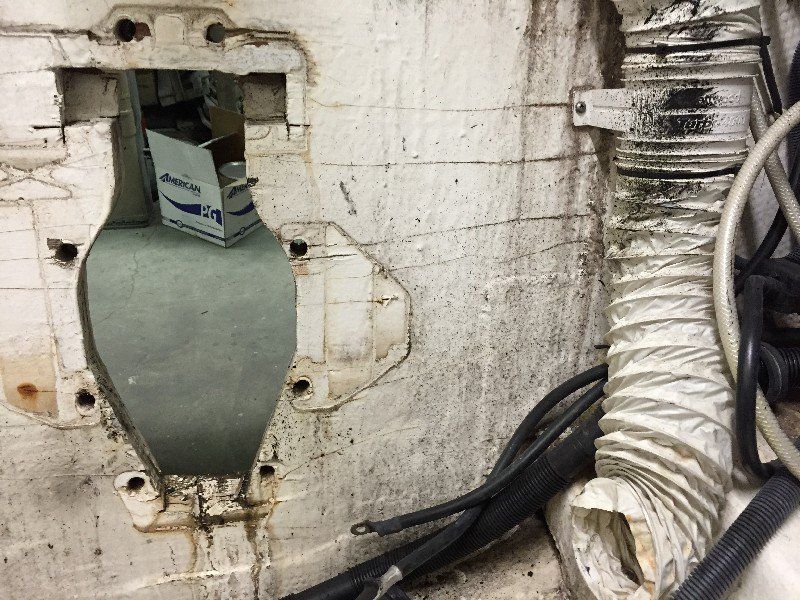 Water damaged transom removal and installation