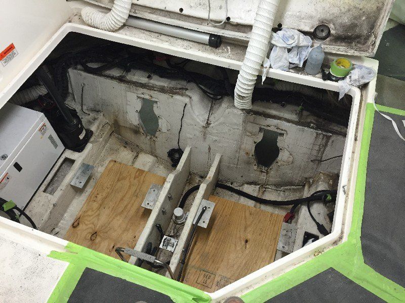 Water damaged transom removal and installation