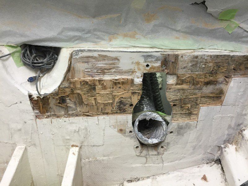 Water damaged transom removal and installation