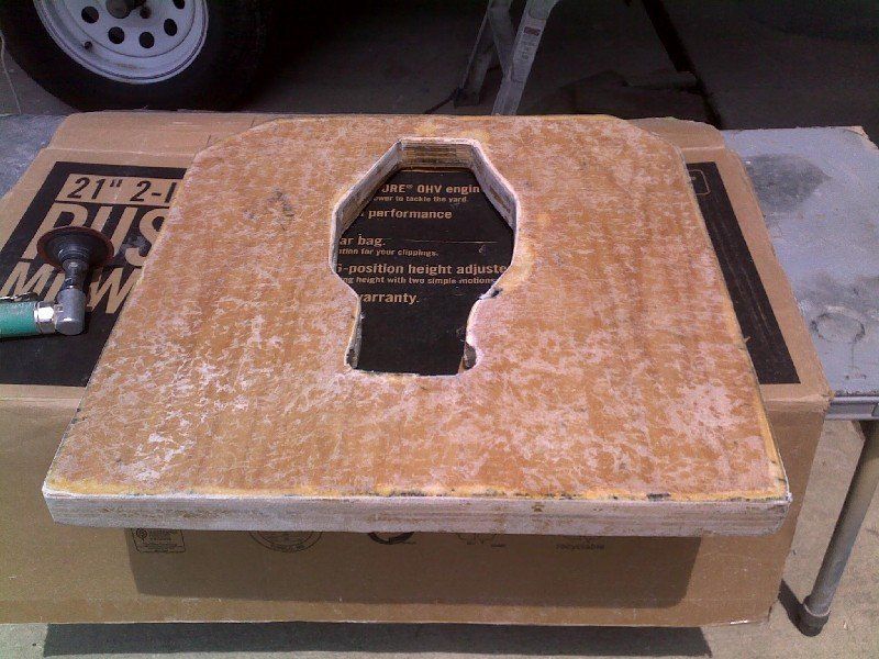 Rebuilt boat transom before installation