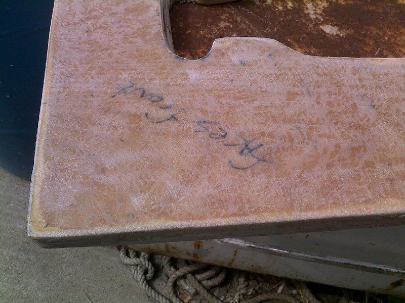 Rebuilt boat transom before installation