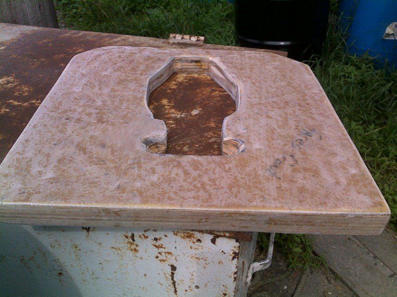 Rebuilt boat transom before installation