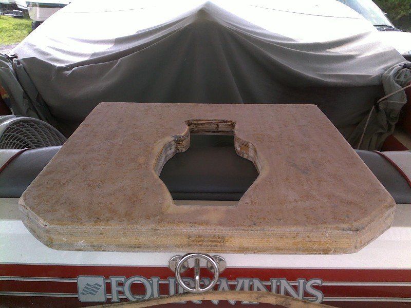 Rebuilt boat transom before installation