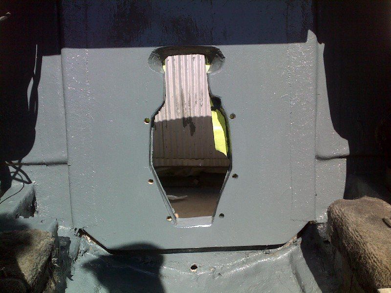 Rebuilt boat transom after installation
