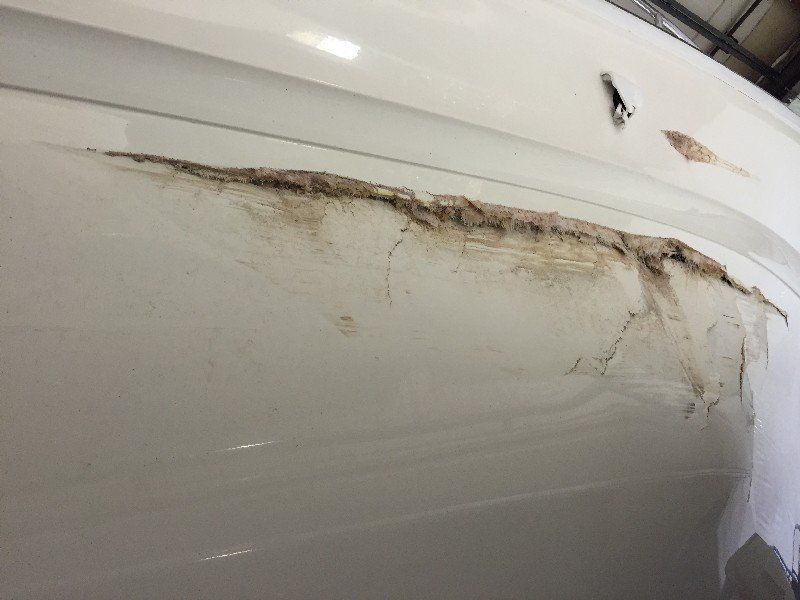 Major collision repair 12 feet by 3 feet that requires interior and exterior repair
