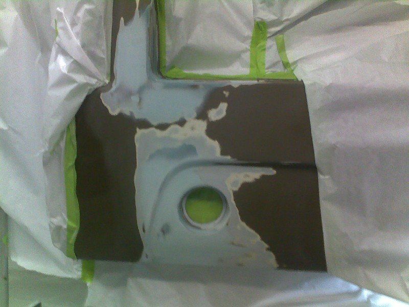 Motorcoach with impact fiberglass damage repair in process