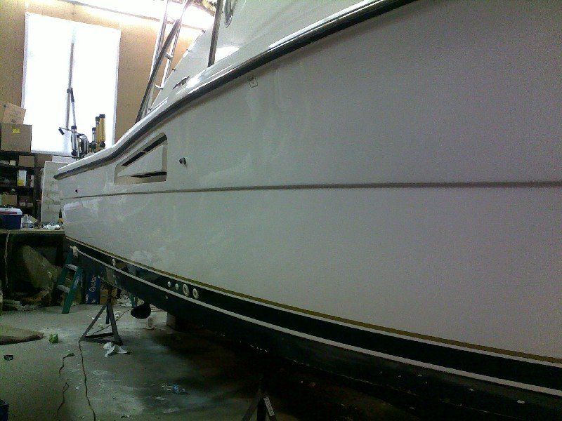 Boat in buffing process