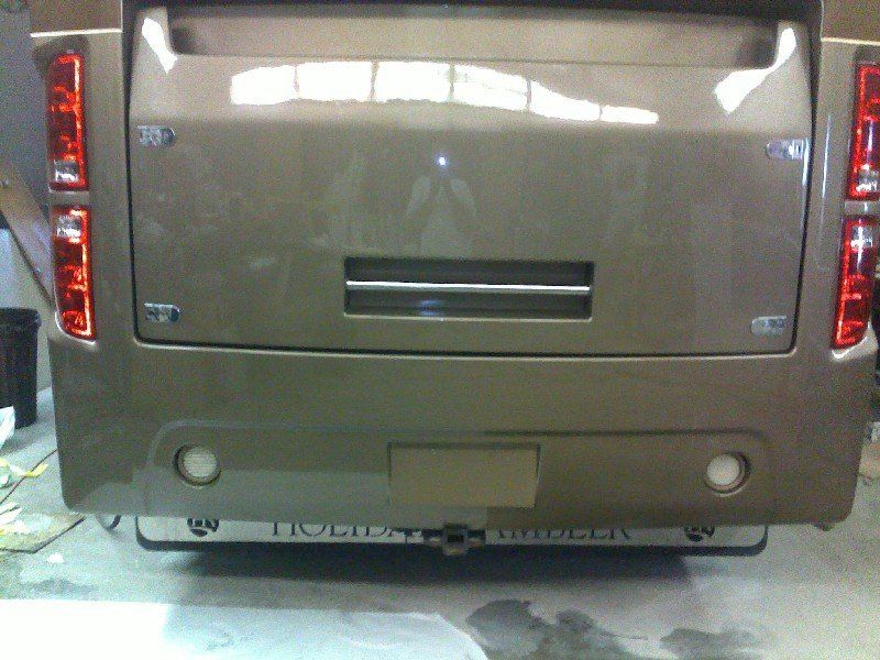 Motorcoach with fiberglass repairs completed