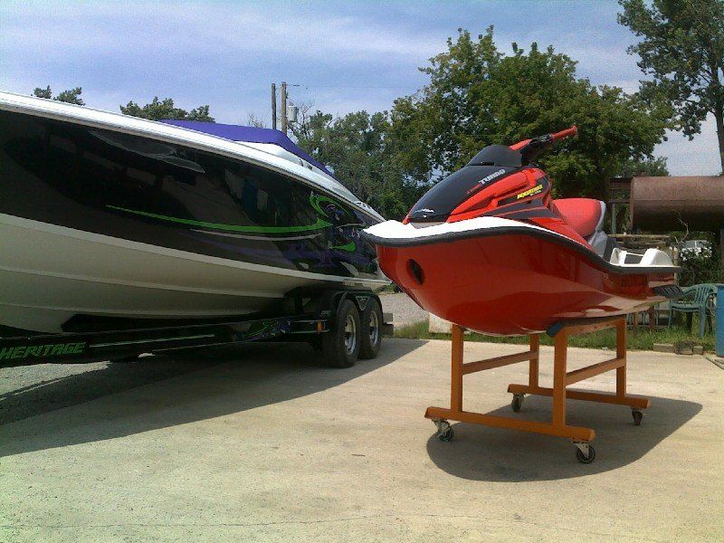 Jet ski that has had major impact damage repaired