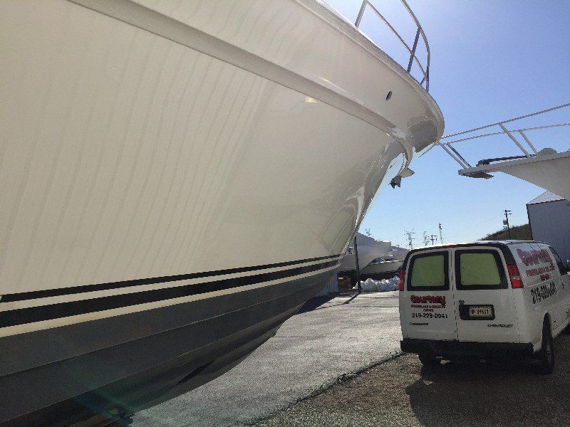 Completed interior and exterior boat repair after major collision