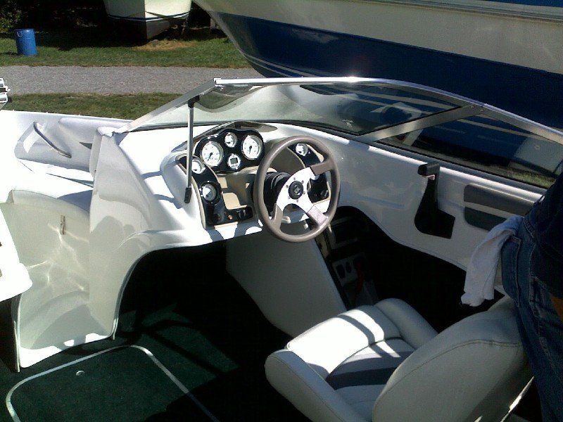 Boat that has been repaired after sustaining tree damage