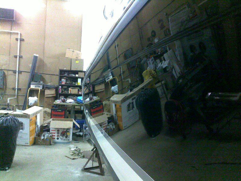 Black base clearcoat repair completed on boat