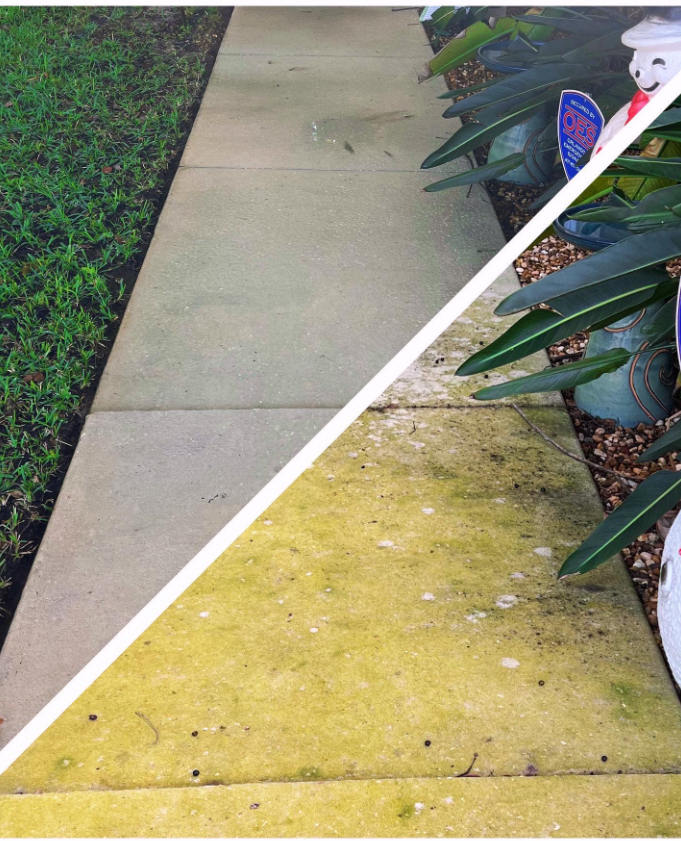 Before and After Power Washing Service - Ormond Beach, FL - Hose Dragger Pressure