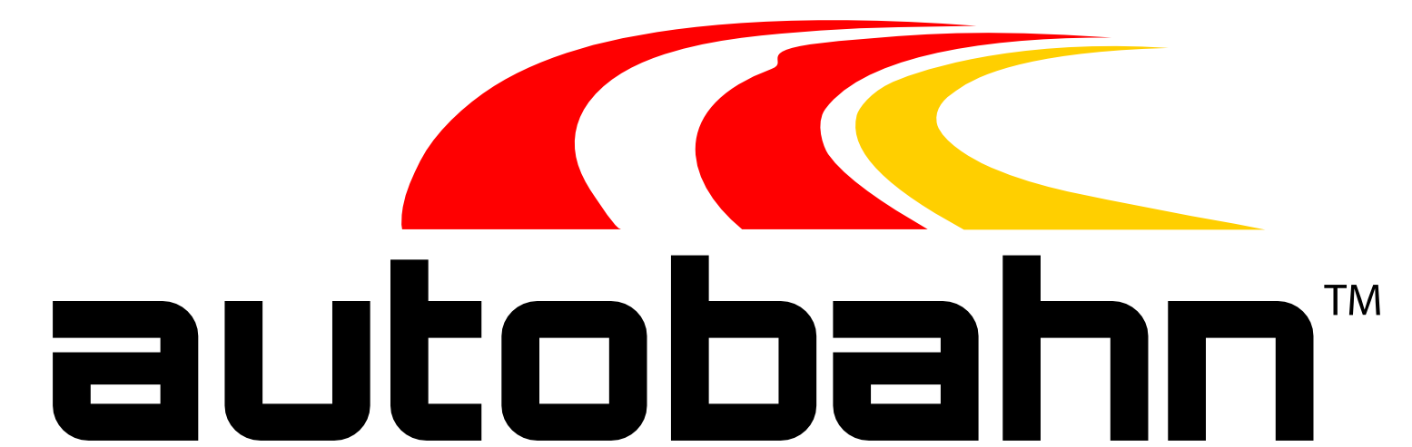 The logo for autobahn is red , yellow and black