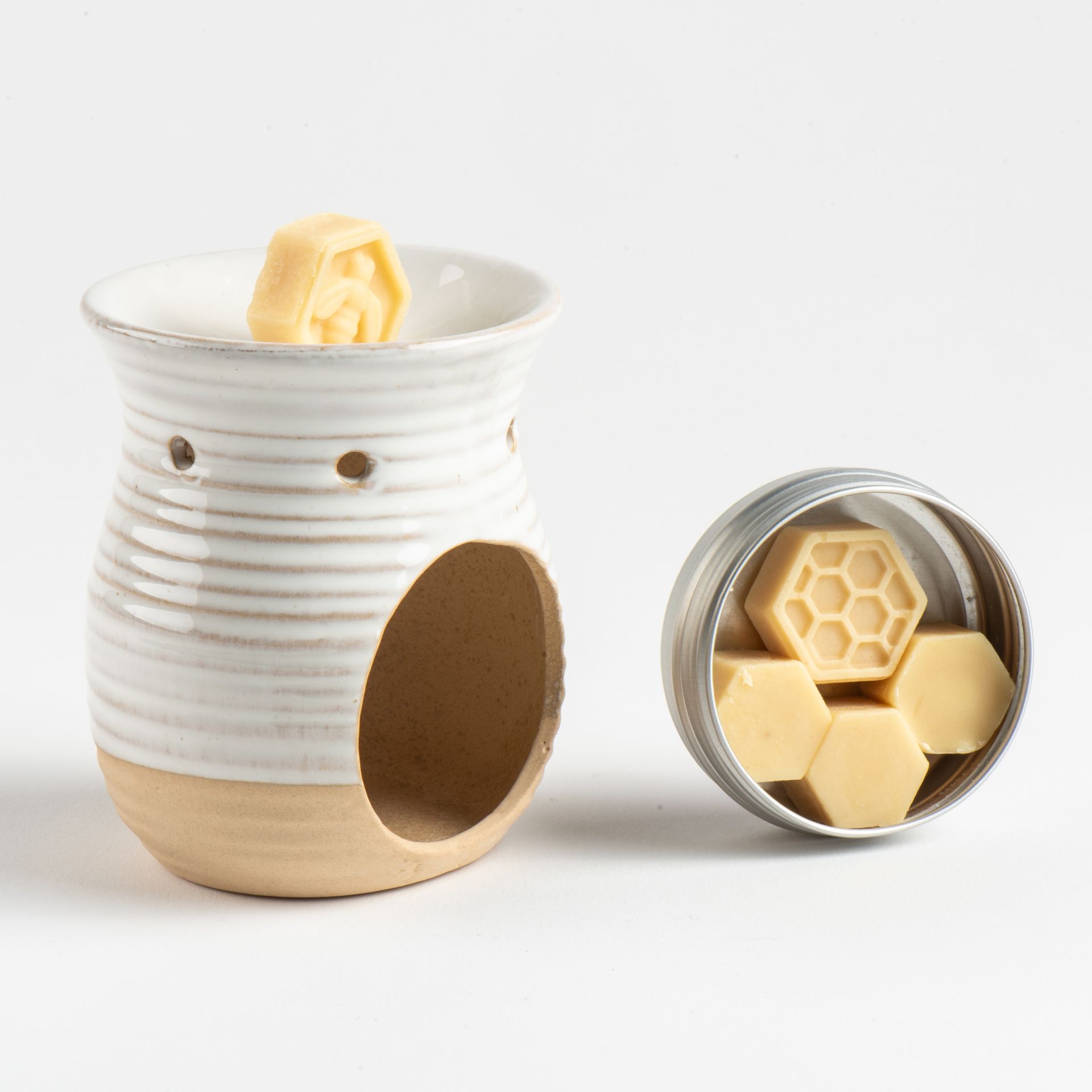 White & Tan Wax Melt Burner