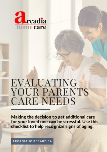 A brochure about evaluating your parents care needs