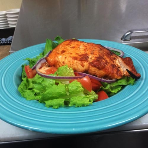Garden Salad with Grilled Salmon- Italian Restaurant in Canton, MA