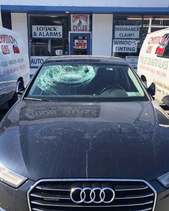 Broken Audi Windshield — Port Washington, NY — Competition Glass Inc