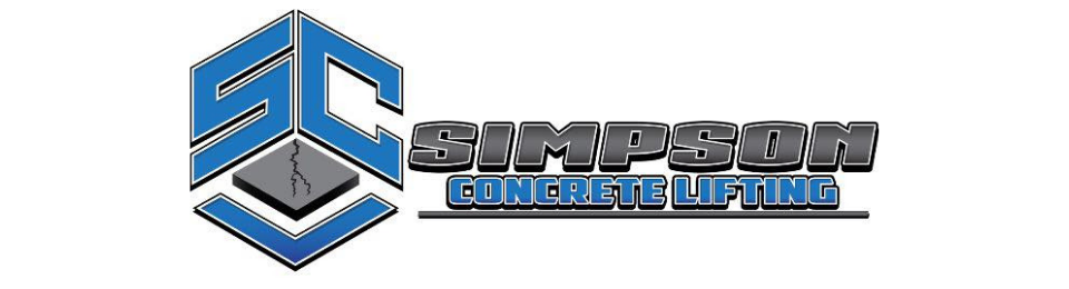 Simpson Concrete Lifting logo with blue and gray geometric icon and bold text