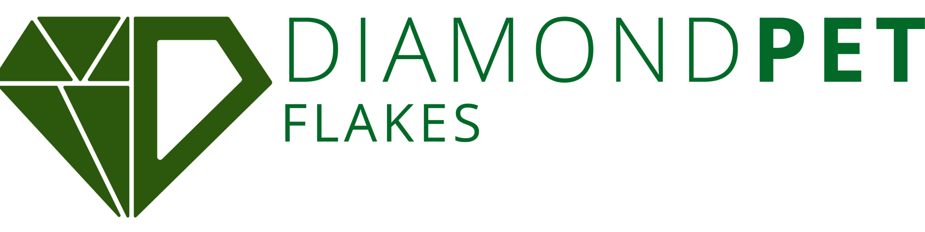 The logo for diamondpet flakes is green and white