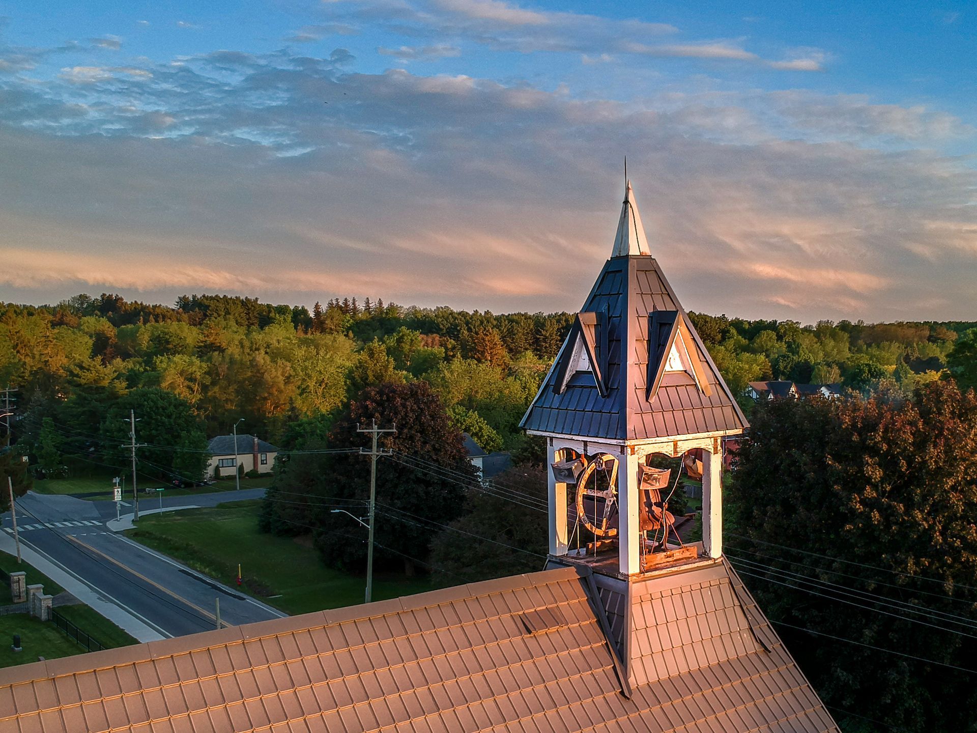 Carlisle United Church bell tower (photo courtesy of Chris MacDonald, 2021)