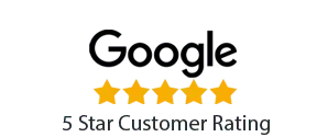 Google logo with five gold stars and 