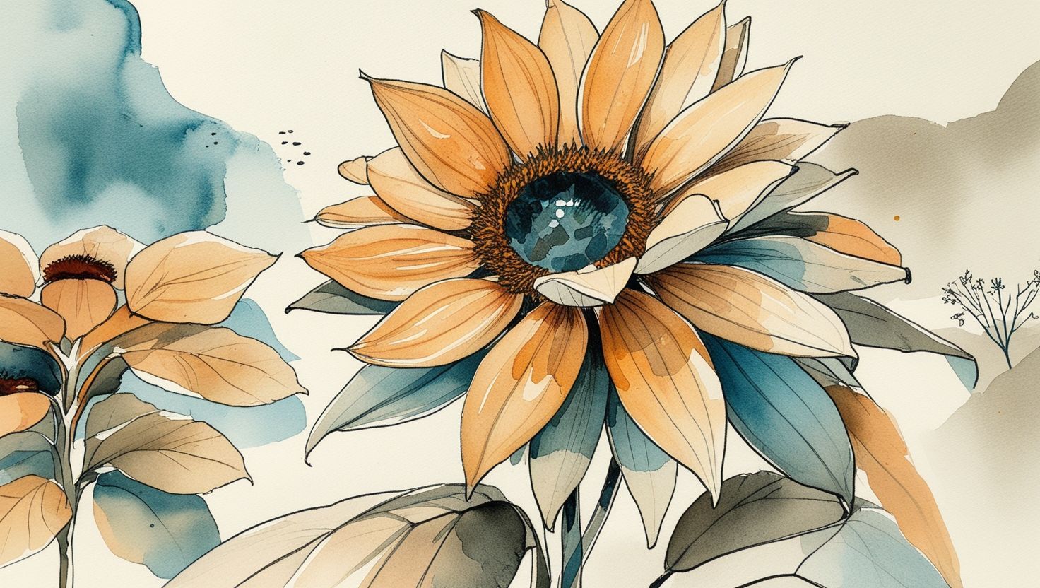 Sonnenblumen in einem sonnendurchfluteten Gewächshaus. Gelbe Blütenblätter und grüne Blätter.