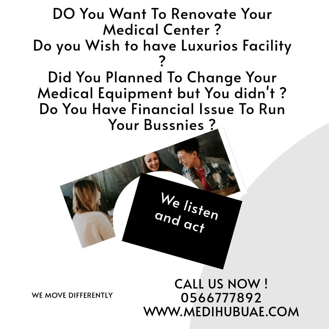 Advertisement for medical center renovations: text and photos, contact information included.