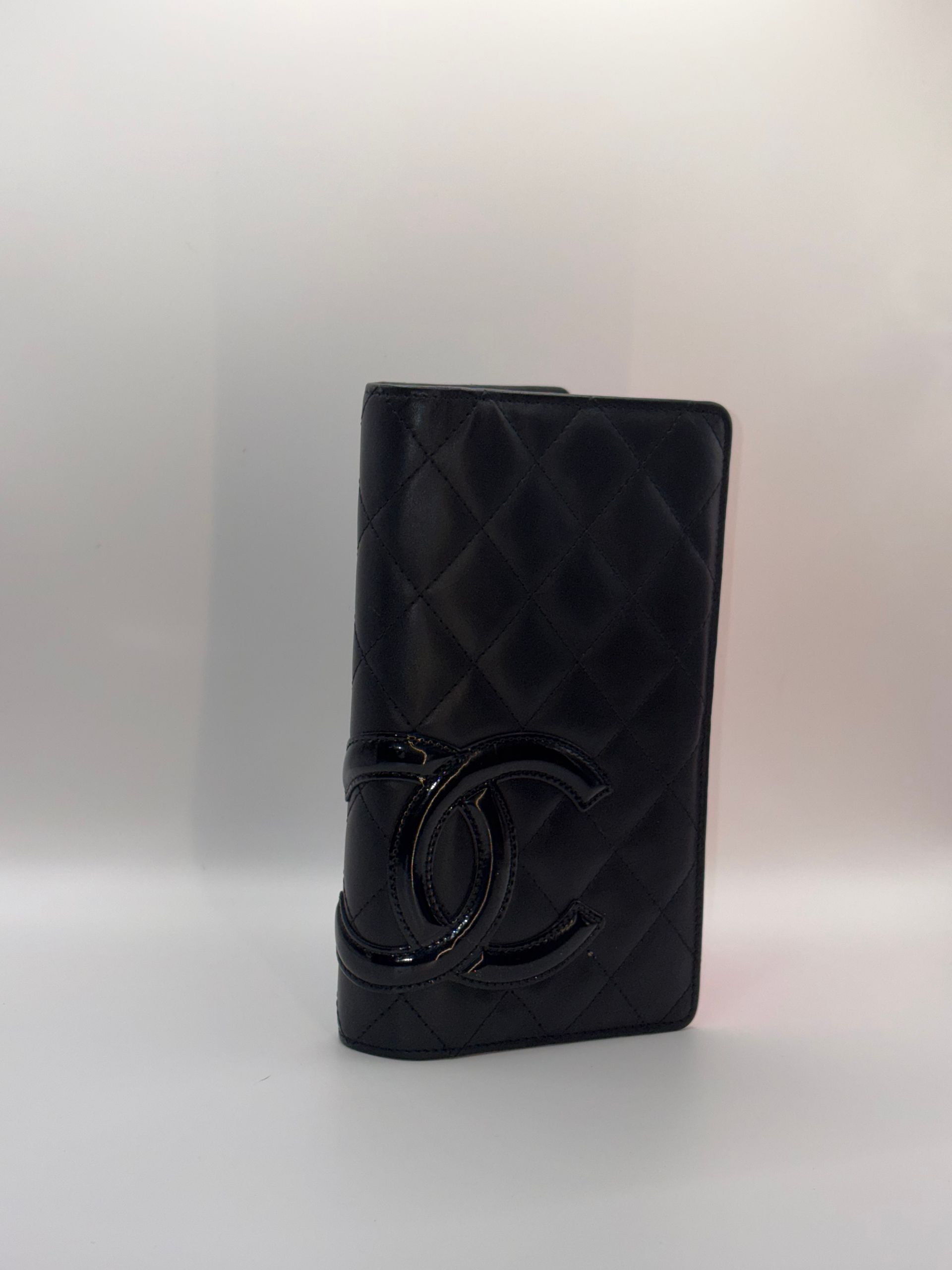 CHANEL Cambon Long Wallet Black/Pink 7