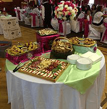 appetizers on table at wedding