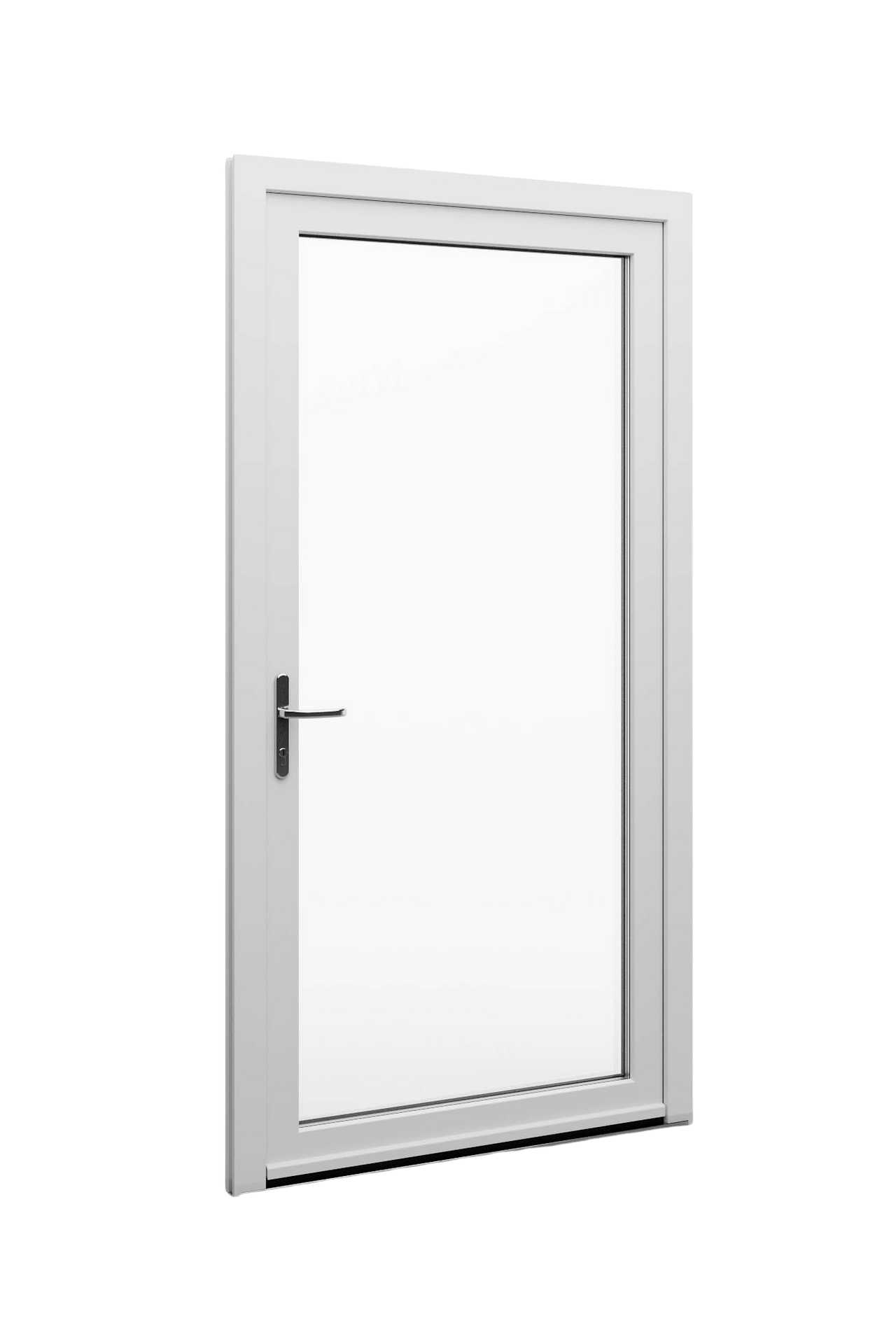 White uPVC back door with double glazing, energy-efficient Aluplast Ideal 4000 system installed in Navan