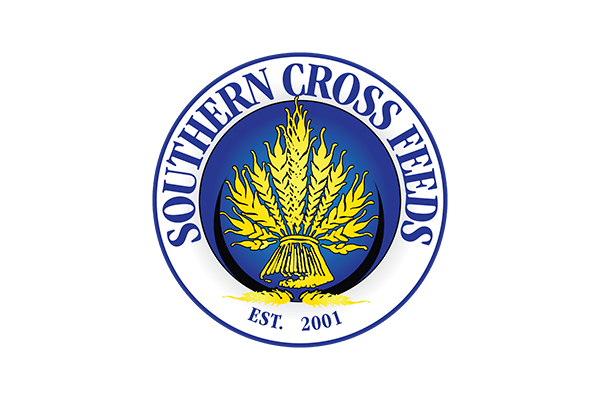 The logo for southern cross feeds shows a bunch of wheat