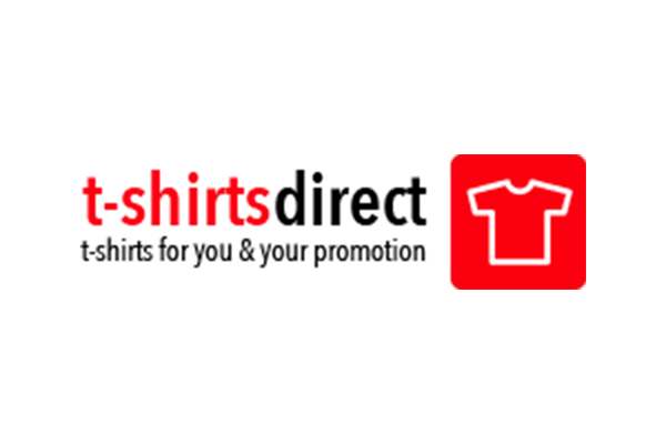 The logo for t-shirts direct t-shirts for you and your promotion