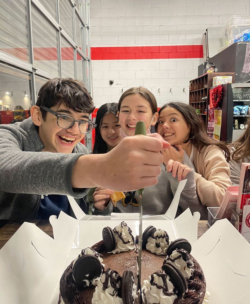 Kids doing a experiment together