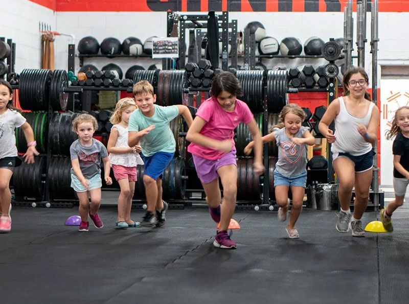 Kids running together at Gantry Kids in Long Island City