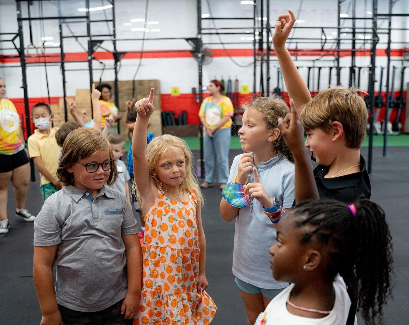 Kids huddled together at Gantry Kids in Long Island City